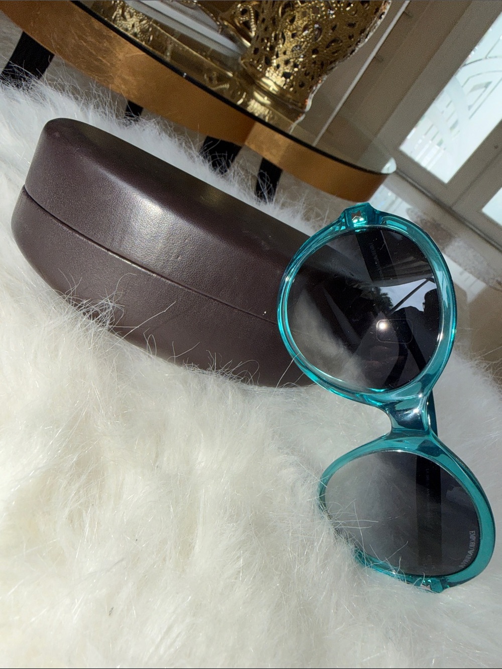 Teal Round Sunglasses